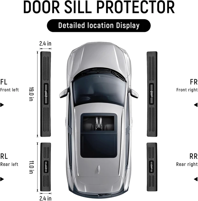 Alt view image 5 of 7 - 4PCS Door Sill Protector for Toyota 2026 RAV4 LE SE XLE XSE Limited Hybrid Accessories Matte Black ABS Material Front and Rear Door Car Pedal Kick Protection