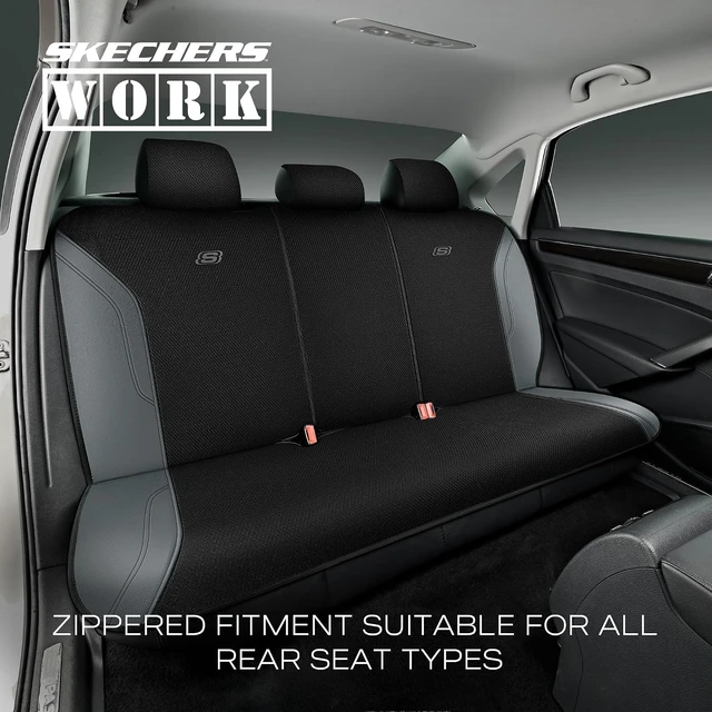Alt view image 5 of 7 - Car Seat Covers, Work Leather Seat Covers 5-Times Stronger Built-in Webbing, Oxford Fabric Seat Cover Full Sets, Airbag Compatible, Automotive Comfort for Cars, Trucks, SUVs,Grey