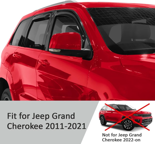 Alt view image 5 of 7 - in-Channel Extra Durable Rain Guards for Jeep Grand Cherokee 2011-2021, Window Deflectors, Vent Window Visors, 4 Pieces - 220125