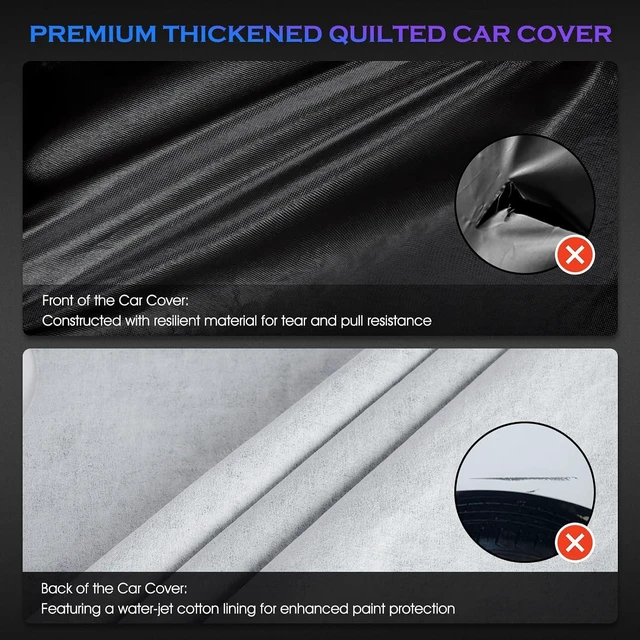 Alt view image 2 of 7 - Car Cover Custom Fit for Dodge Challenger 2008-2023,6 Layers Truck Cover Waterproof All Weather for Automobiles,Outdoor Full Exterior Cover,Rain, Sun, Wind Protection,Black