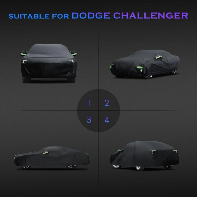 Alt view image 6 of 7 - Car Cover Custom Fit for Dodge Challenger 2008-2023,6 Layers Truck Cover Waterproof All Weather for Automobiles,Outdoor Full Exterior Cover,Rain, Sun, Wind Protection,Black