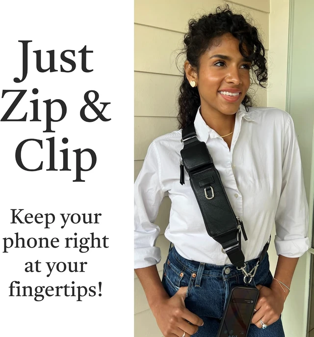 Alt view image 2 of 7 - Zip & Clip Phone Crossbody, Vegan Leather