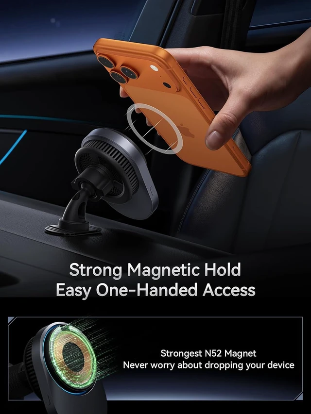 Alt view image 6 of 7 - Magnetic Car Mount Charger Lite Qi2 25W Charging with TEC Cooling