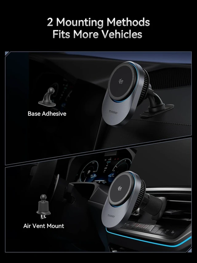 Alt view image 7 of 7 - Magnetic Car Mount Charger Lite Qi2 25W Charging with TEC Cooling