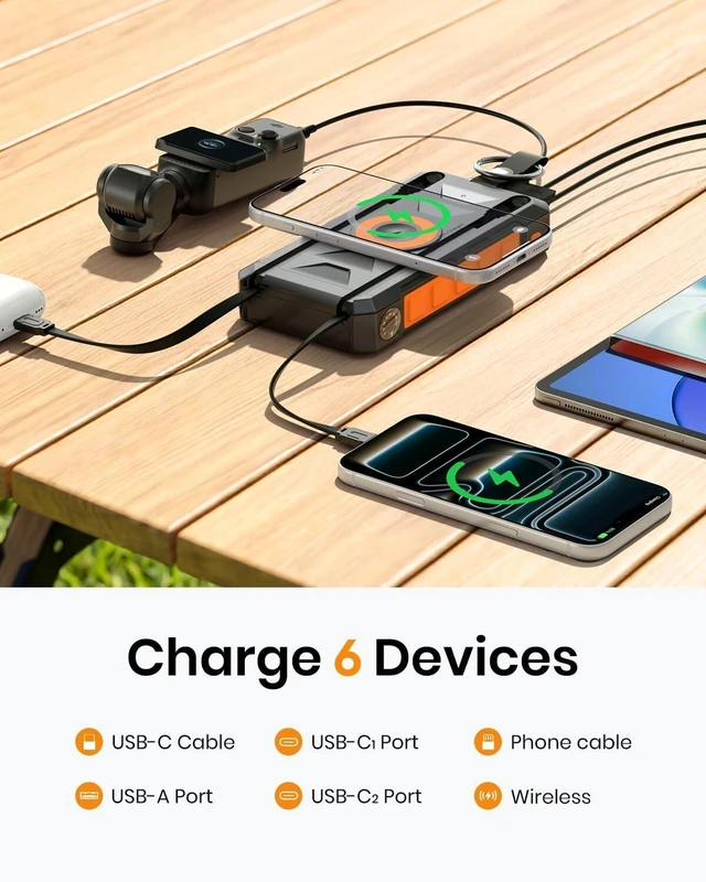 Alt view image 3 of 7 - 50000mAh Solar Power Bank 22.5W Wireless Portable Solar Charger