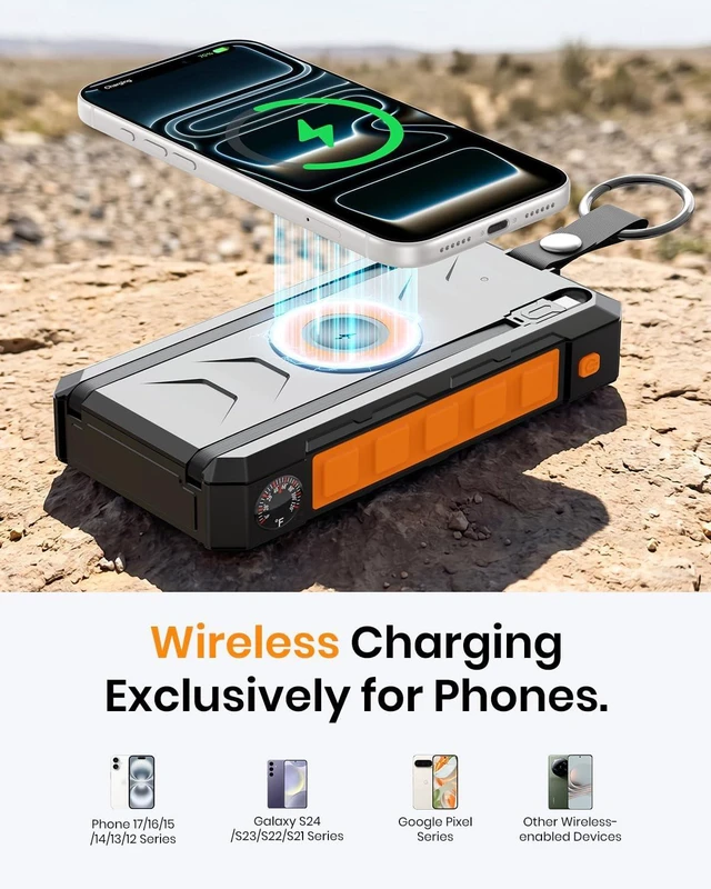 Alt view image 5 of 7 - 50000mAh Solar Power Bank 22.5W Wireless Portable Solar Charger
