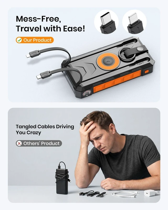 Alt view image 6 of 7 - 50000mAh Solar Power Bank 22.5W Wireless Portable Solar Charger
