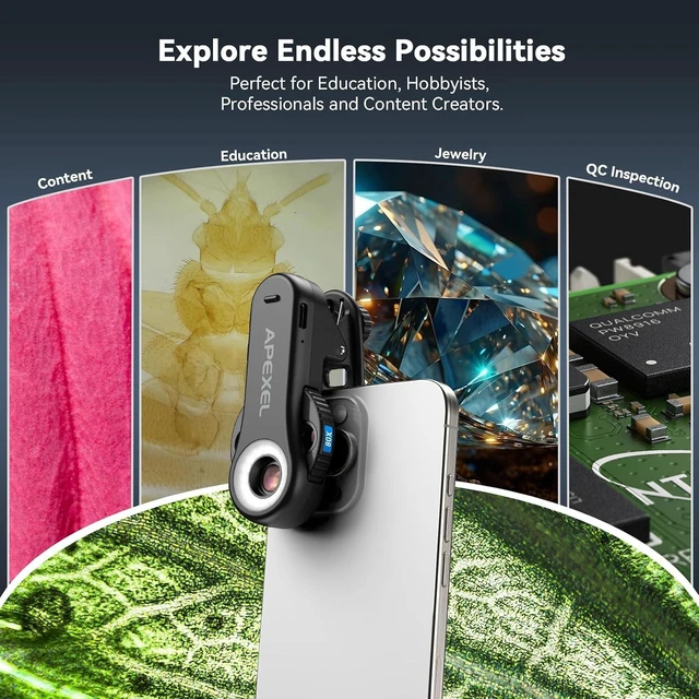 Main image of 40x/80x/120x 3-in-1 Phone Micro Lens Phone Microscope Lens