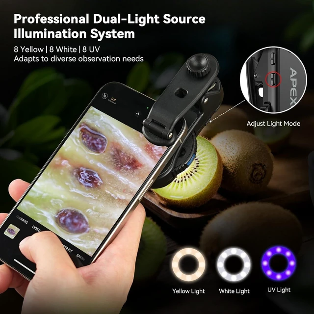 Alt view image 4 of 7 - 40x/80x/120x 3-in-1 Phone Micro Lens Phone Microscope Lens
