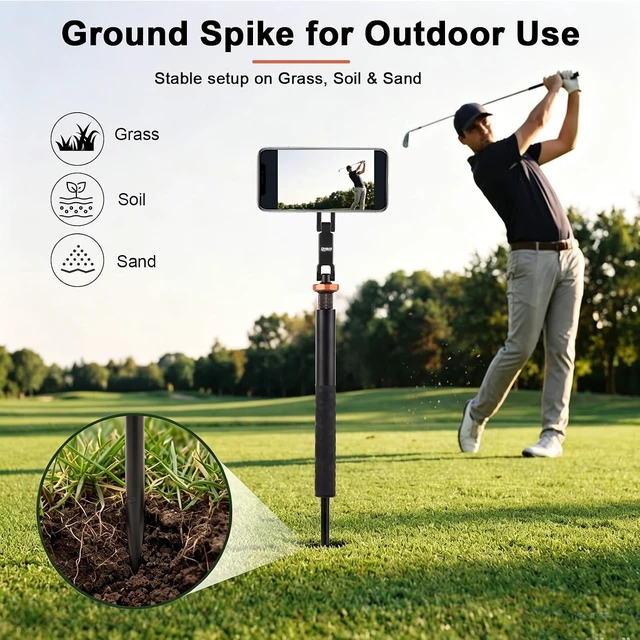 Alt view image 3 of 7 - Golf Tripod & Monopod for Swing Recording, Magnetic Golf Phone Stand Kit