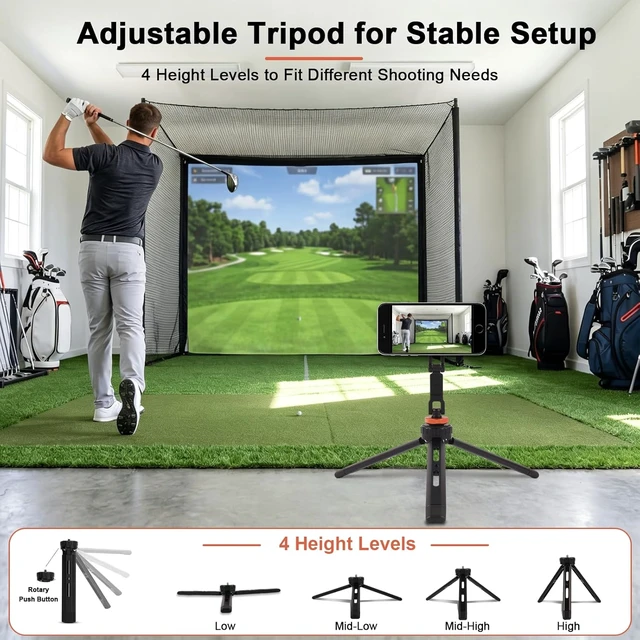 Alt view image 4 of 7 - Golf Tripod & Monopod for Swing Recording, Magnetic Golf Phone Stand Kit