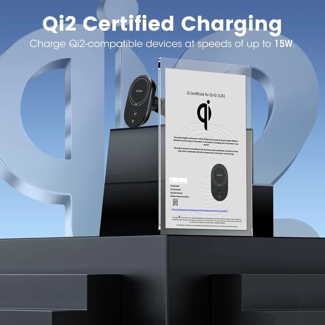 Alt view image 3 of 7 - for Qi2 MagSafe Car Mount Charger with NFC Feature, 360° Rotation