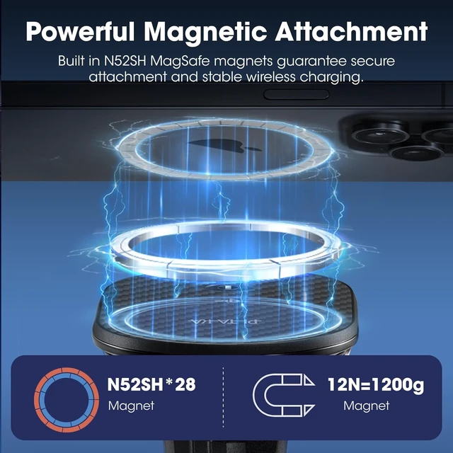 Alt view image 4 of 7 - for Qi2 MagSafe Car Mount Charger with NFC Feature, 360° Rotation
