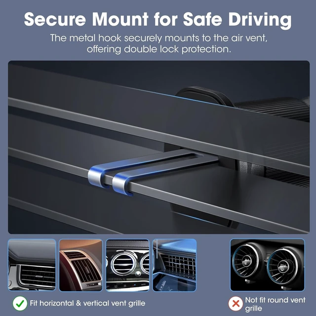 Alt view image 6 of 7 - for Qi2 MagSafe Car Mount Charger with NFC Feature, 360° Rotation