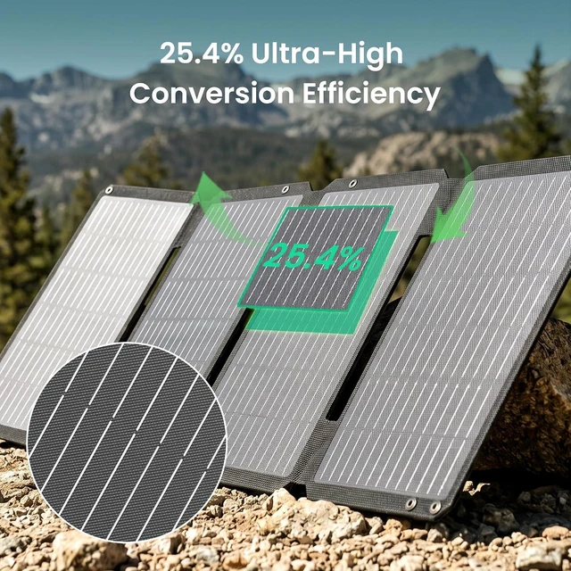 Alt view image 2 of 7 - 45W Solar Panel Charger Fast Charging for Phone PD 25W USB-C/USB-A