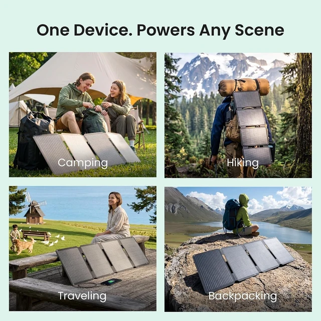 Alt view image 7 of 7 - 45W Solar Panel Charger Fast Charging for Phone PD 25W USB-C/USB-A