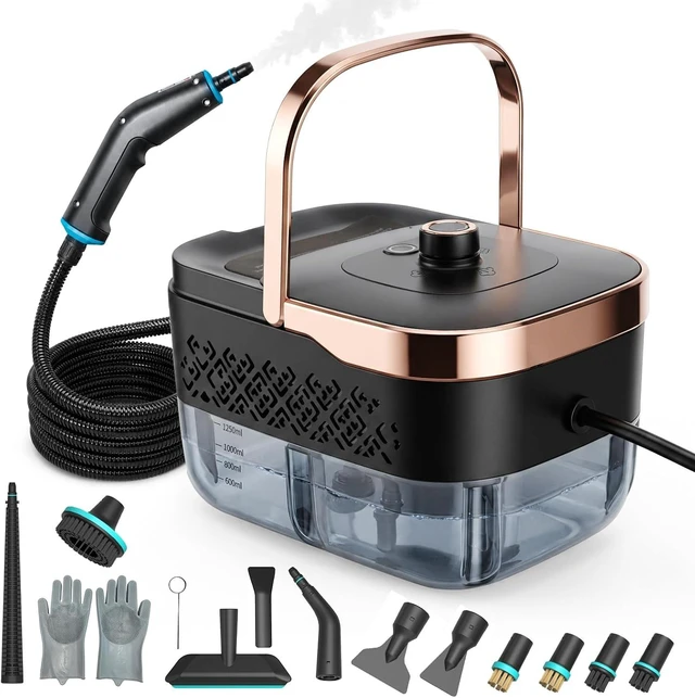 Main image of Steam Cleaner, Handheld Steam Cleaner for Home 15s Heat-Up 1250 ML Tank, 3 Level Adjustable, Portable Steamer for Cleaning, Grease, bathrooms,Grout, Tile, Bed Bugs, Floor, Couch, Car Detailing