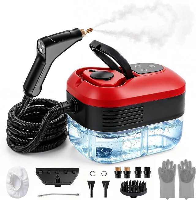 Main image of Steam Cleaner, Handheld Steam Cleaner for Cleaning, Portable Steam Cleaner with 6-Level Adjustable & Quick Heat-Up, Steam Cleaner for Home, Kitchen, Bathroom, Tile, Grout, Dirt, Car Detailing (Red)