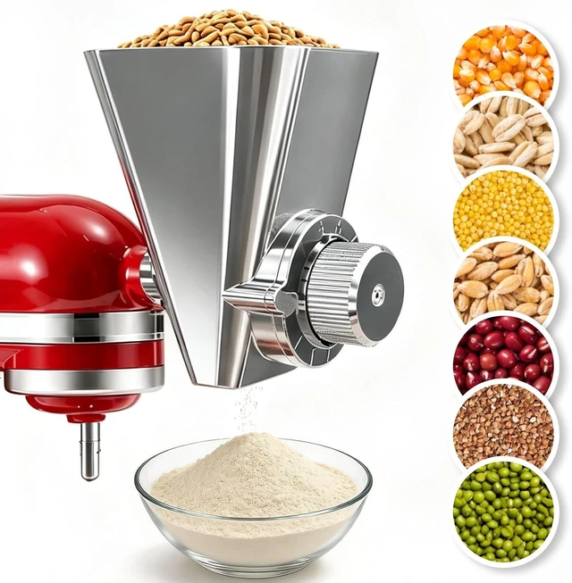 Main image of Grain Mill Attachment for KitchenAid, Flour Mill, Wheat Mill