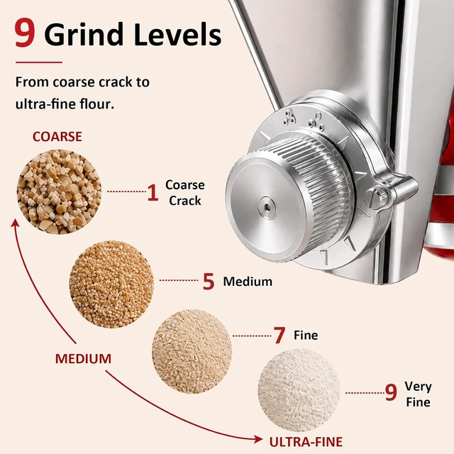 Alt view image 5 of 7 - Grain Mill Attachment for KitchenAid, Flour Mill, Wheat Mill