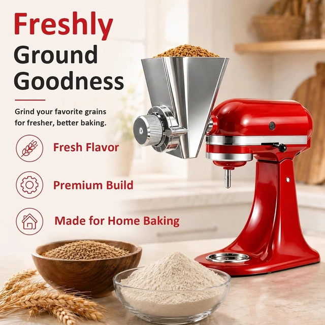 Alt view image 7 of 7 - Grain Mill Attachment for KitchenAid, Flour Mill, Wheat Mill