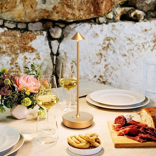 Alt view image 2 of 7 - Set of 2 Cordless Rechargeable Led Table Lamp Battery Operated Light Gold