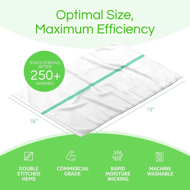 Alt view image 3 of 7 - 60 Pk 16x19 Cotton Kitchen Cleaning 30 Oz Bar Mop Towel Green