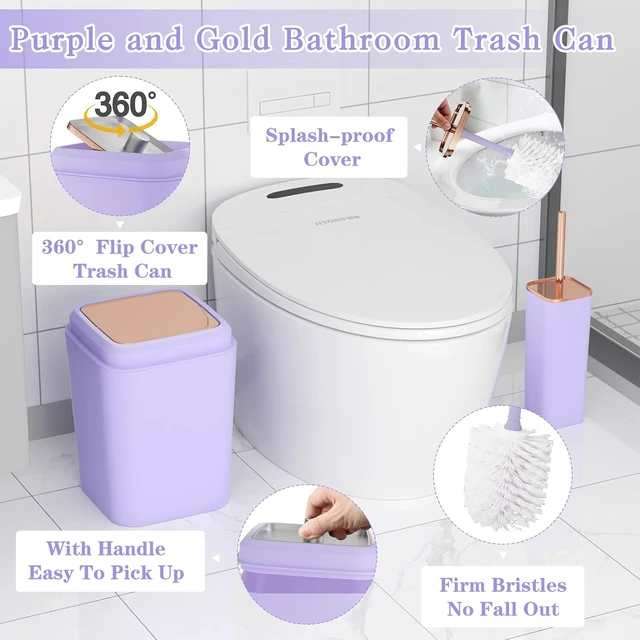 Alt view image 6 of 7 - Bathroom Accessory SetBathroom Sets with Shower Curtain and Rugs, Non Slip Bathroom Rugs Super Absorbent, Light Purple Ombre Shower Curtain with Hooks, Lavender Bathroom Sets Complete for Home