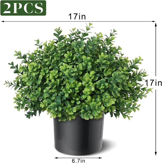 Alt view image 5 of 7 - 2 Sets of Artificial Boxwood Topiary Trees for Front Door Decoration(Green)