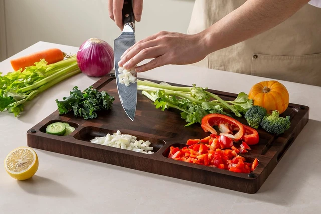 Alt view image 4 of 7 - Walnut Cutting Boards for Kitchen Solid Wood End Grain 17"×13"×1"