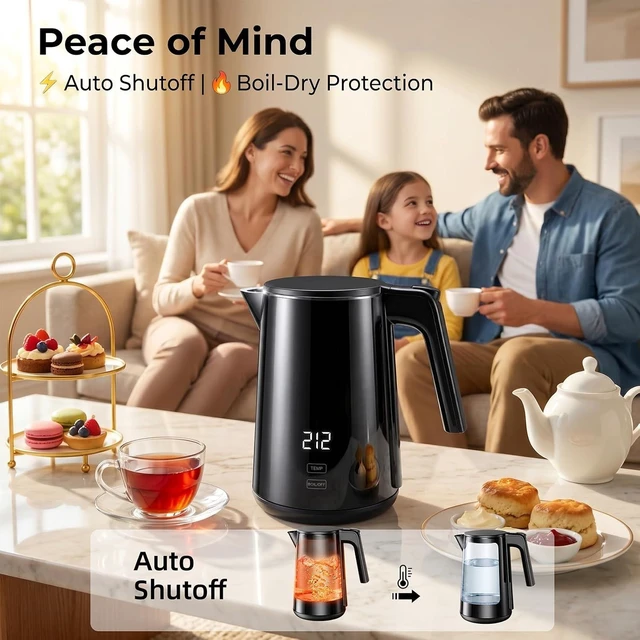 Alt view image 5 of 7 - Electric Kettle 1.0L, 1200W Fast Boiling, 7 Temp Settings & 4H Keep Warm