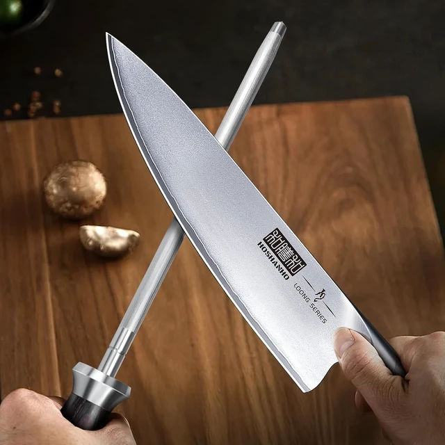 Alt view image 5 of 7 - Honing Rod, 10 Inch Professional Kitchen Knife Sharpener Rod