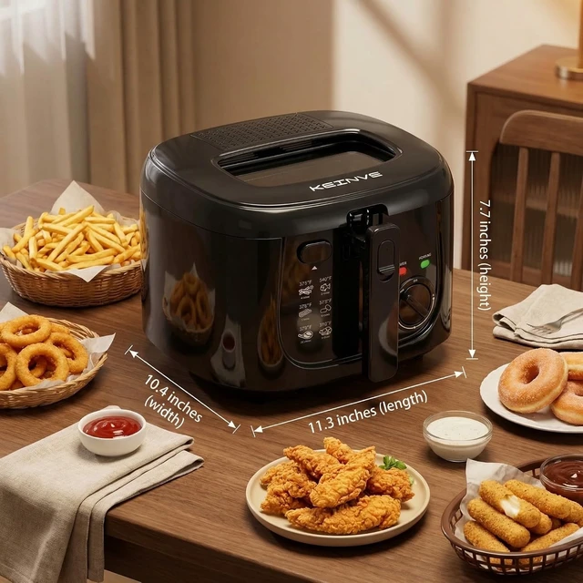 Alt view image 2 of 6 - 2.5L Electric Deep Fryer with Basket, Black