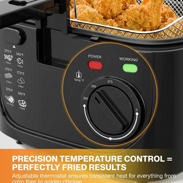 Alt view image 3 of 6 - 2.5L Electric Deep Fryer with Basket, Black