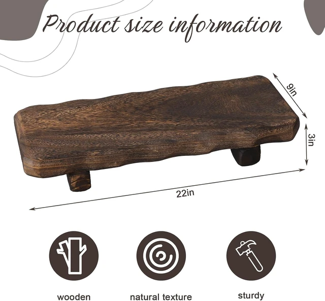 Alt view image 2 of 7 - Wood Riser Pedestal Stand for Kitchen Counter, 22 x 9 Inch