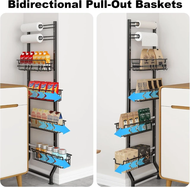 Alt view image 5 of 7 - 6-Tier Slim Corner Shelf, Spice Rack Narrow Storage Next to Fridge