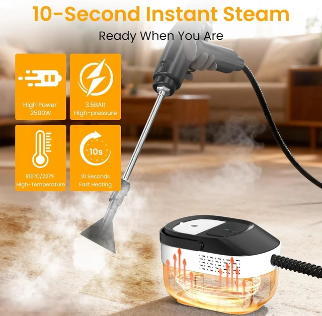 Alt view image 2 of 7 - Steam Cleaner, 1600ML Handheld Steamer for Home Car Cleaning
