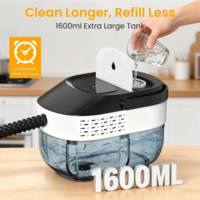 Alt view image 3 of 7 - Steam Cleaner, 1600ML Handheld Steamer for Home Car Cleaning