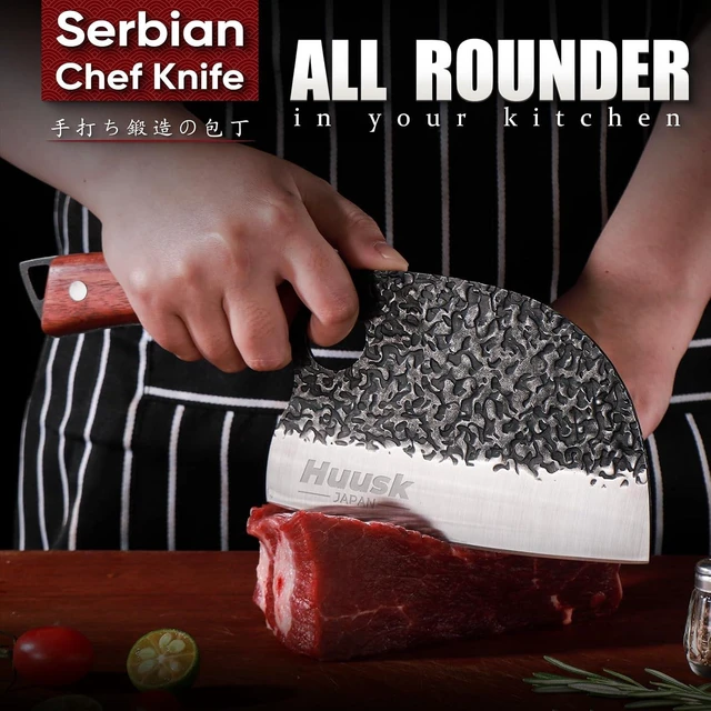 Alt view image 2 of 7 - Kitchen Knife Set - Hand Forged Viking Chef Knives for Meat, Men Gift