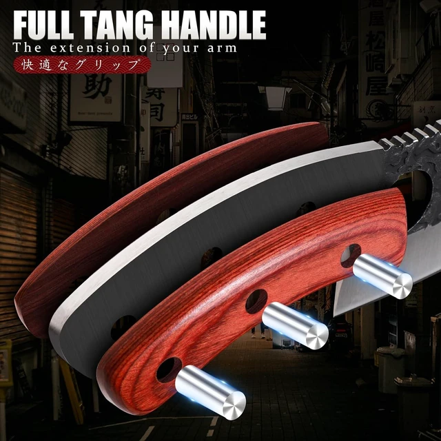 Alt view image 4 of 7 - Kitchen Knife Set - Hand Forged Viking Chef Knives for Meat, Men Gift