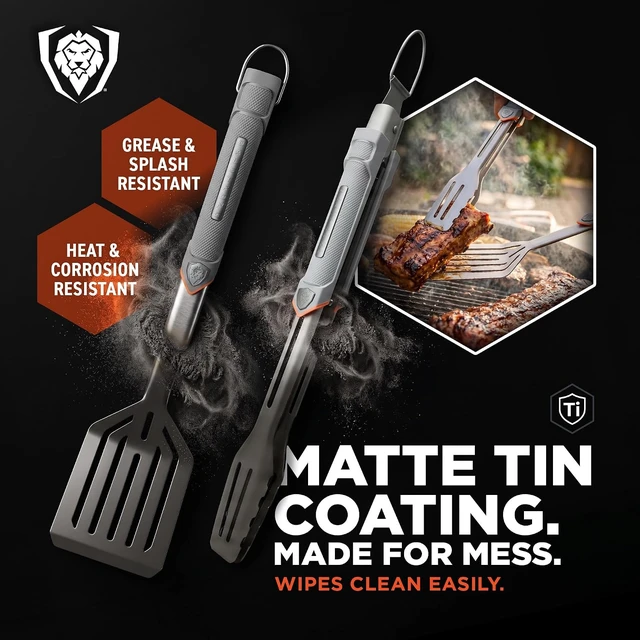 Alt view image 4 of 7 - BBQ Spatula & Locking Tongs Set - 18" Spatula & 16" Tongs