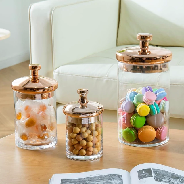 Alt view image 5 of 7 - Glass Apothecary Cookie Jar Set with Copper Lid