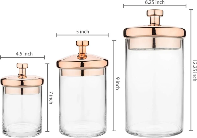 Alt view image 7 of 7 - Glass Apothecary Cookie Jar Set with Copper Lid