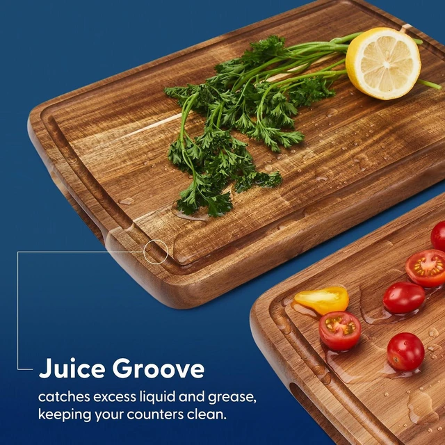 Alt view image 3 of 7 - Sonder LA Doheny Duo Small Acacia Wood Cutting Board Set, 14x10x1 & 12x8x1"