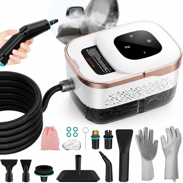 Main image of Steam Cleaner, 6 Steam Levels, 42oz Tank & 11 Pieces Accessories, 1500W High-Temperature Steam Cleaner for Home, Handheld Steamer for cleaning Grout,Tile,Kitchen,Bathroom,Car