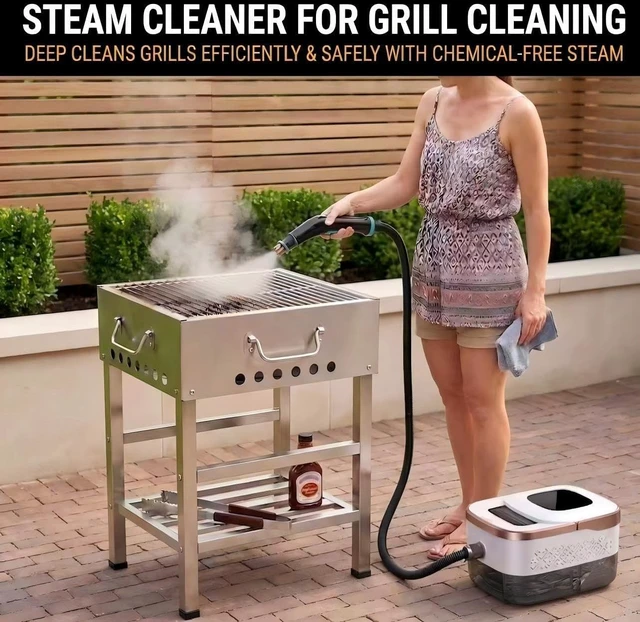 Alt view image 4 of 4 - Steam Cleaner, 6 Steam Levels, 42oz Tank & 11 Pieces Accessories, 1500W High-Temperature Steam Cleaner for Home, Handheld Steamer for cleaning Grout,Tile,Kitchen,Bathroom,Car