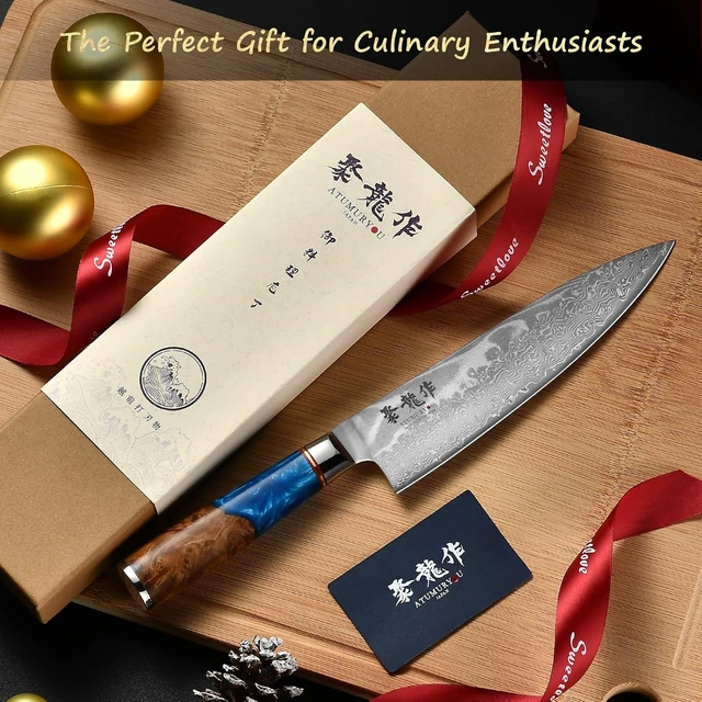 Alt view image 7 of 7 - Japanese Chef Knife 8 Inch, Handcrafted with Damascus VG10 Steel