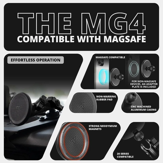 Alt view image 4 of 7 - Link Vent Mount Magnetic Phone Holder - Compatible with MagSafe, BlueCruise, 2021-2025 Ford F150 & Raptor, 2023-2025 Ford Super Duty