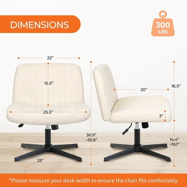 Alt view image 2 of 7 - Criss Cross Chair, Wide Fabric Vanity Seat, Beige No Wheel