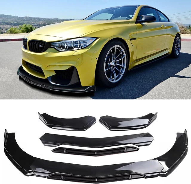 Main image of Universal Front Lip for Car,Glossy Black Front Bumper Lip, ABS Adjustable Sharp Corner Front Bumper Lip Splitter Protector Replacement for Most Vehicle (Glossy Black w/Black)